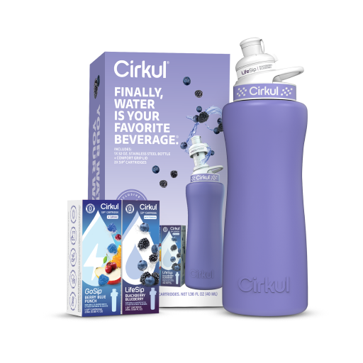 32oz. Matte Periwinkle Stainless Steel Bottle Starter Kit Z8